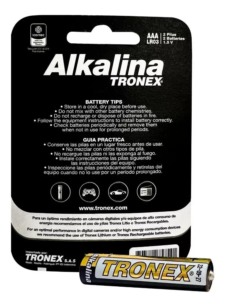 PILA TRONEX ALKALINA X2 AA PILA TRONEX ALKALINA X2 AA
